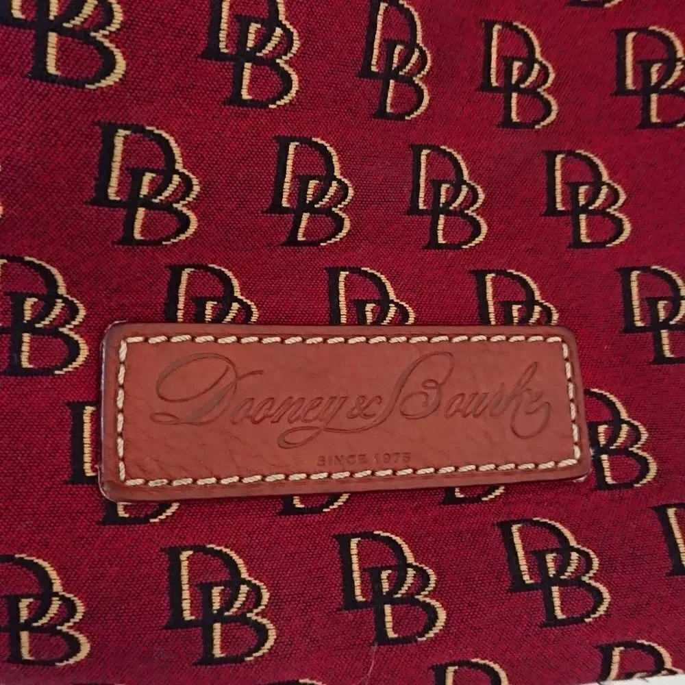 Burgundy Dooney & Bourke logo large tote